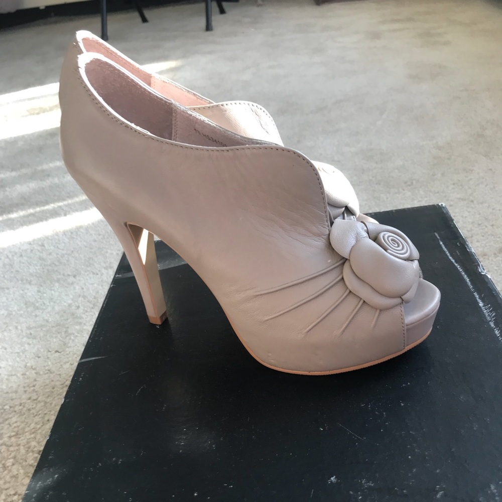 New Harson leather platform peep-toe heels